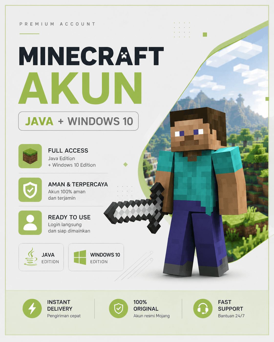 Gambar Akun Minecraft Premium